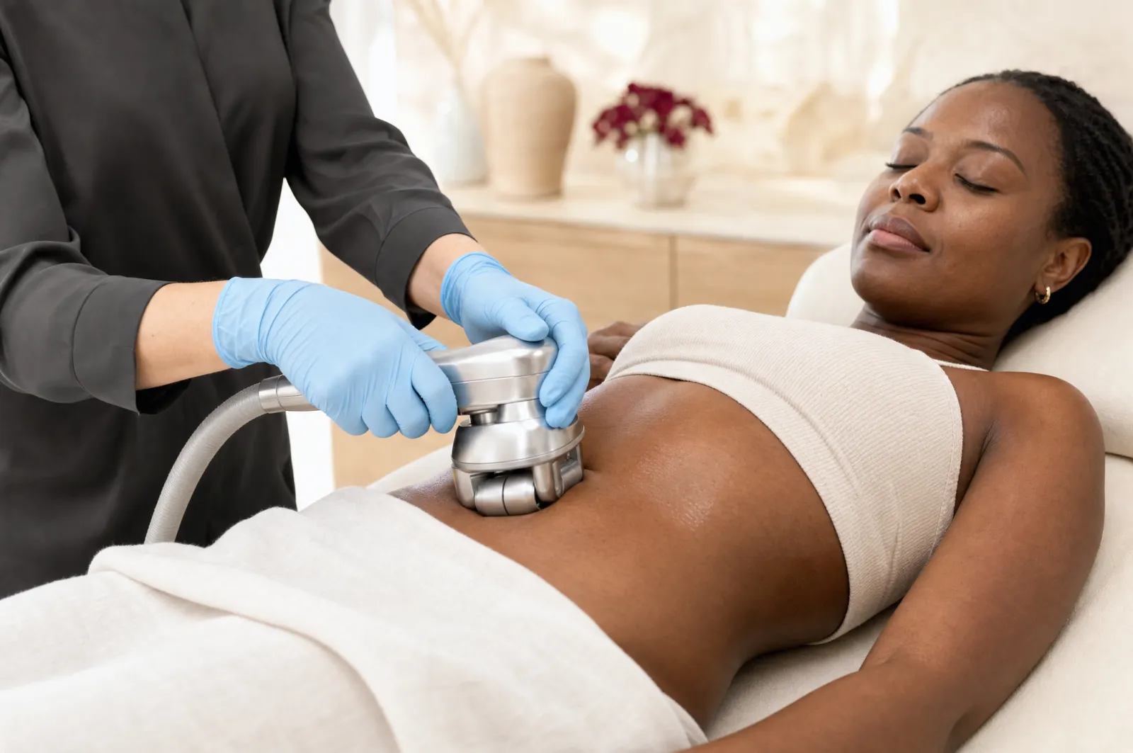 Considered body treatment carried out by an aesthetic nurse injector.