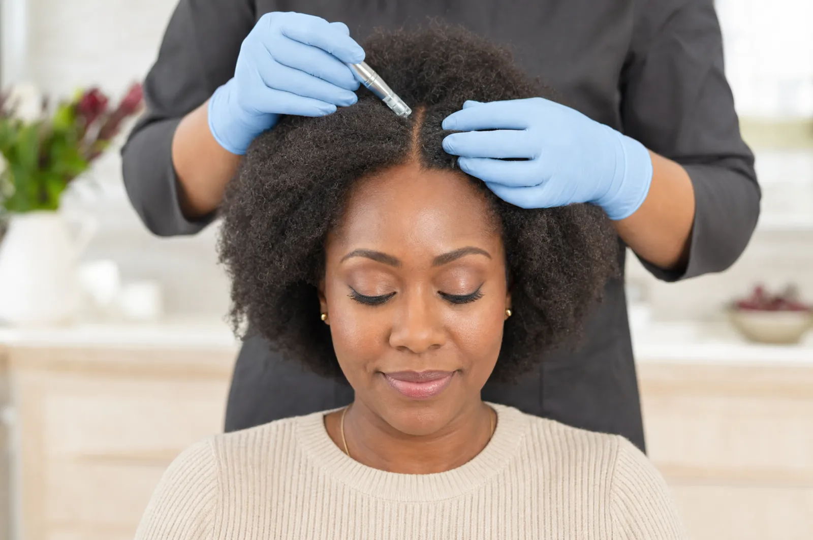 Scalp treatment for hair restoration.